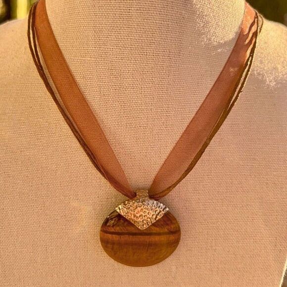 Vintage Whitney Kelly Large Golden Tiger Eye & Sterling Pendant - Picture 7 of 14